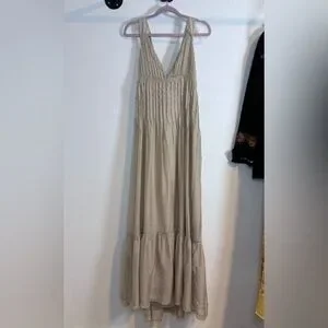 grey maternity maxi dress Heather Grey Knit Side Slit Lettuce Trim Maternity Maxi Dress